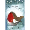 Alex Clark Christmas Pack of 5 Thank You Notelets - Robin