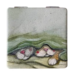Alex Clark Vegan Leather Compact Mirror - Cat Whiskers