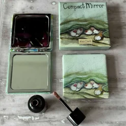 Alex Clark Vegan Leather Compact Mirror - Cat Whiskers