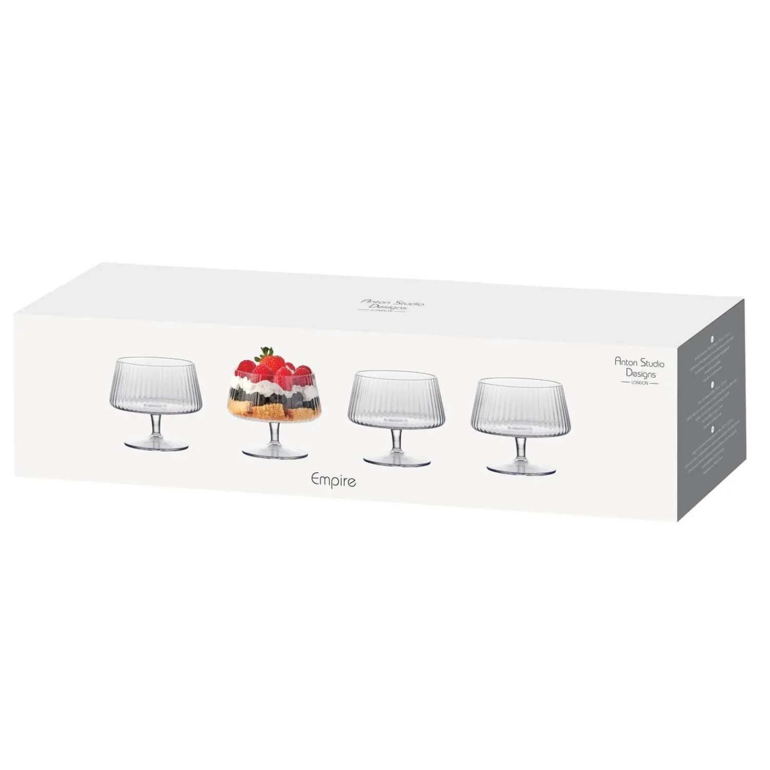 Anton Studio Designs 4-Piece Individual Glass Trifle Bowls - Empire