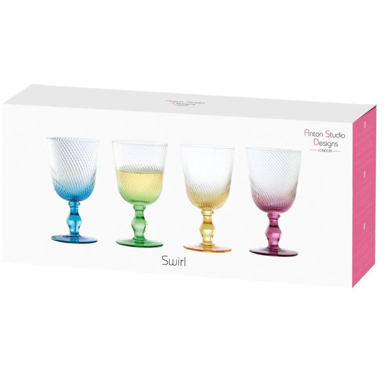 Anton Studio Designs Anton Studios Design Swirl 4 Piece Wine Glass Set