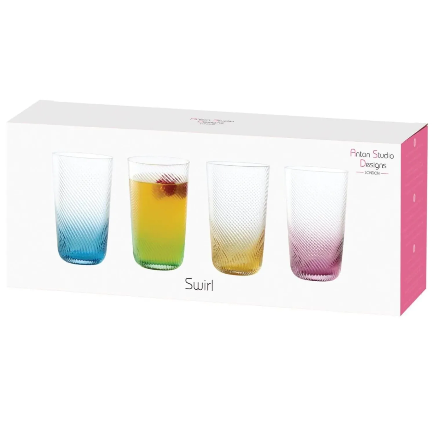 Anton Studio Designs Anton Studios Design Swirl Hi Ball Glasses - Set of 4