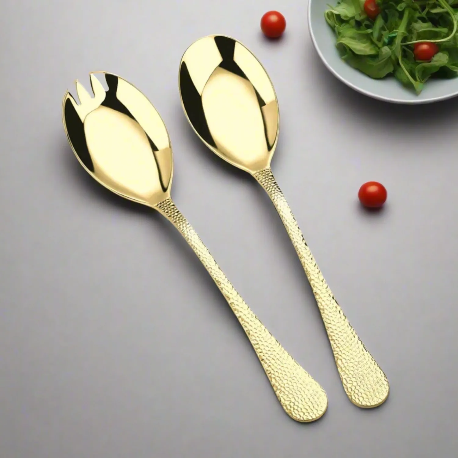 Arthur Price Champagne Avalon Stainless Steel Fork & Spoon Salad Serving Set