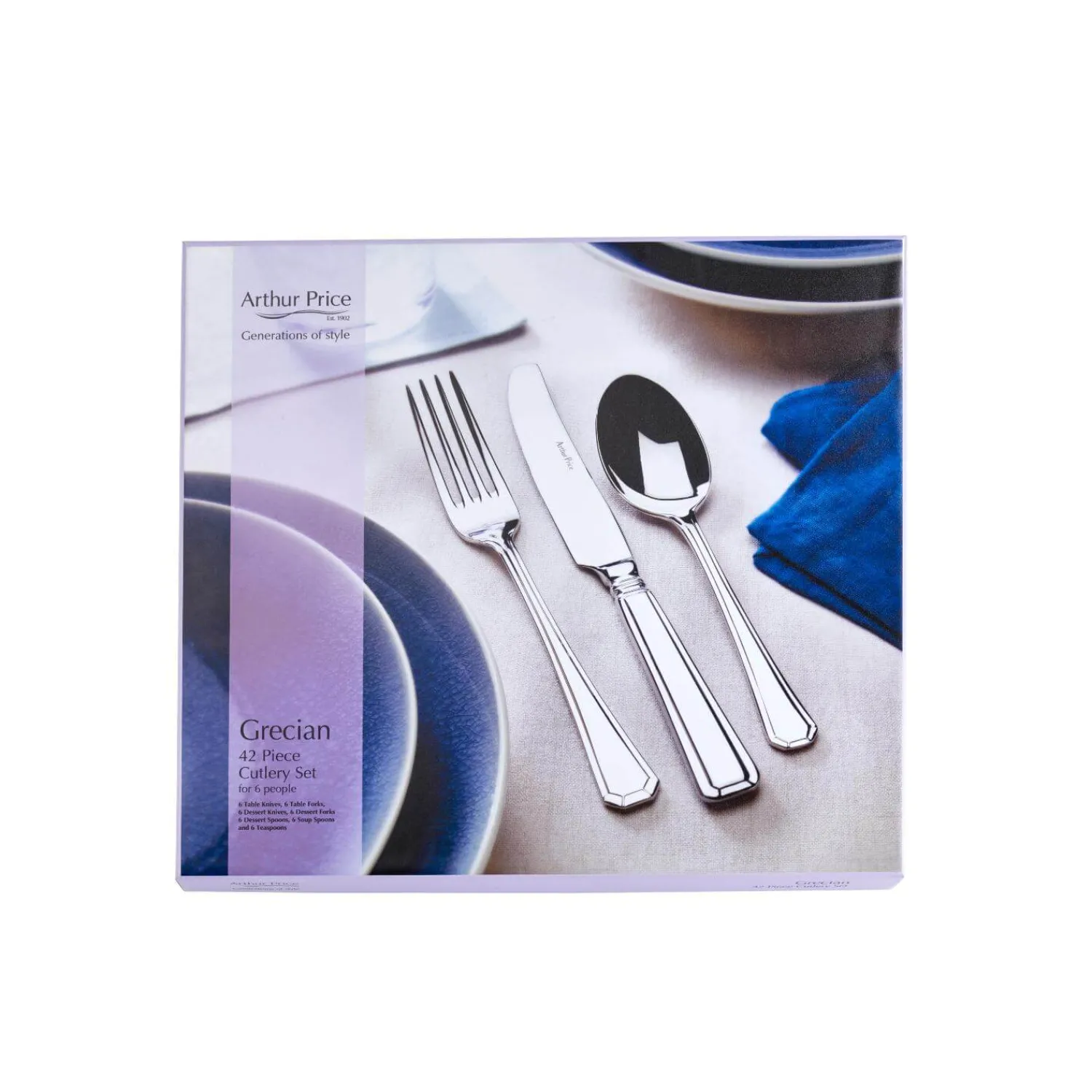 Arthur Price Grecian Stainless Steel Cutlery Set - 42-Piece