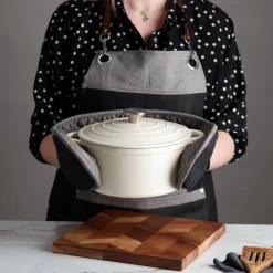 Barbary u0026 Oak Barbary & Oak Denim Apron With Leather Detail