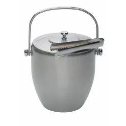 BarCraft Brushed Steel Ice Bucket With Lid & Tongs