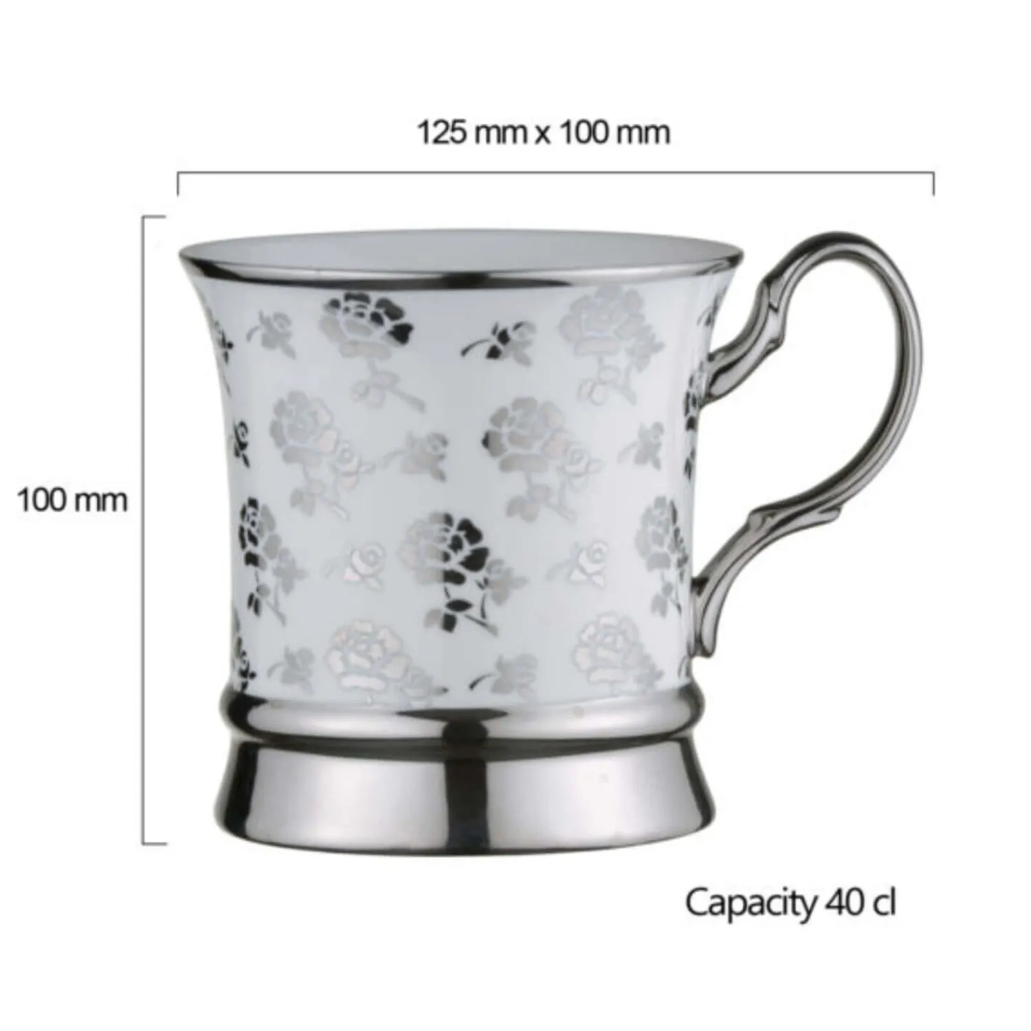 BIA International by DRH Bia International Porcelain Rose 400ml Mug - Platinum
