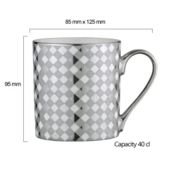 BIA International by DRH Bia International Porcelain Tartan 400ml Mug - Platinum