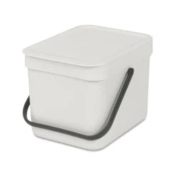 Brabantia Sort & Go 6 Litre Waste Bin - Light Grey