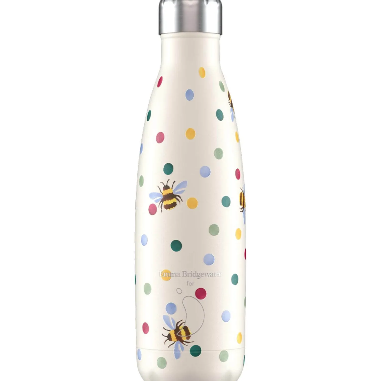 EMMA BRIDGEWATER Chilly's 500ml Reusable Bottle - Polka Dot & Bees
