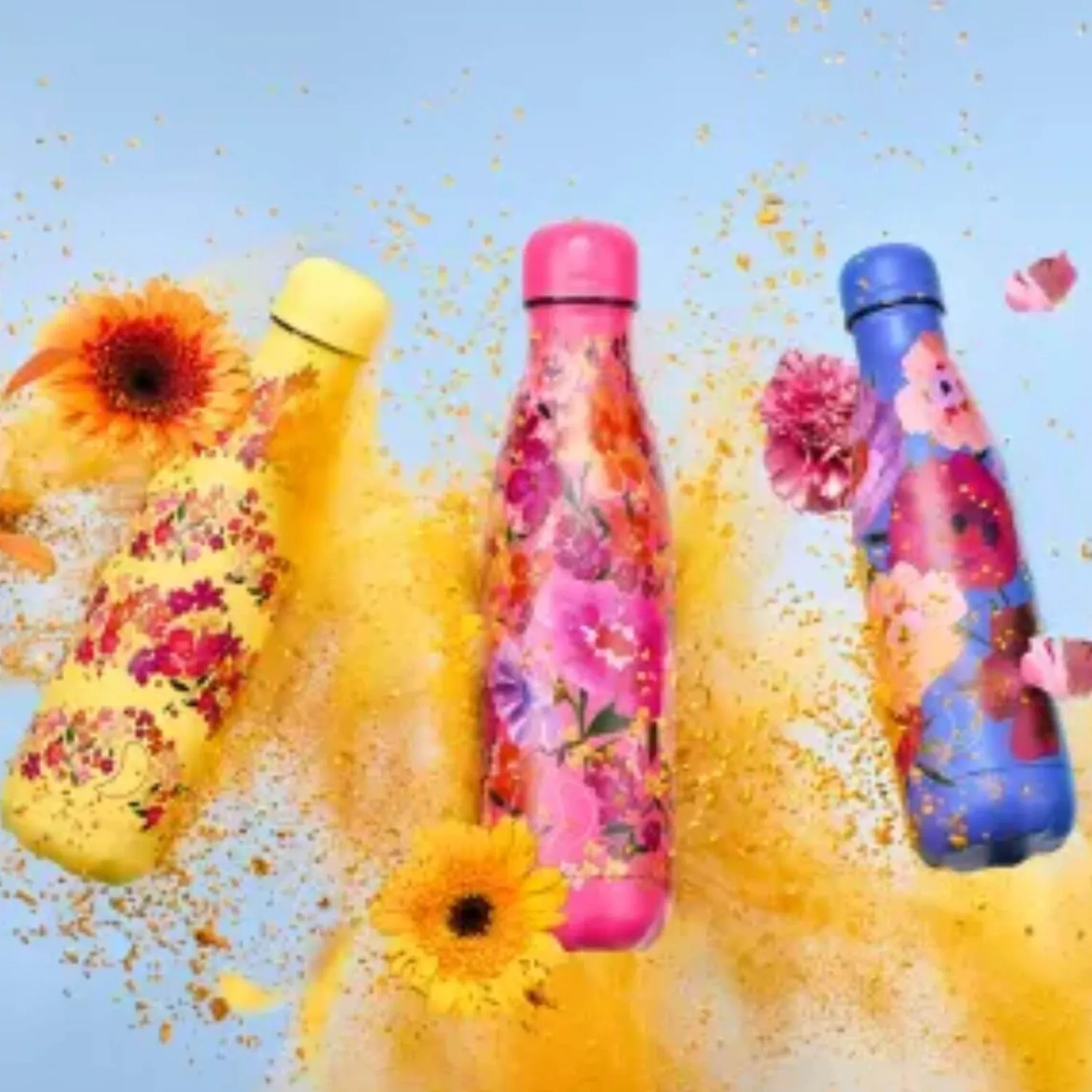 Chilly's Chilly's 500ml Reusable Water Bottle - Floral Multi Meadow