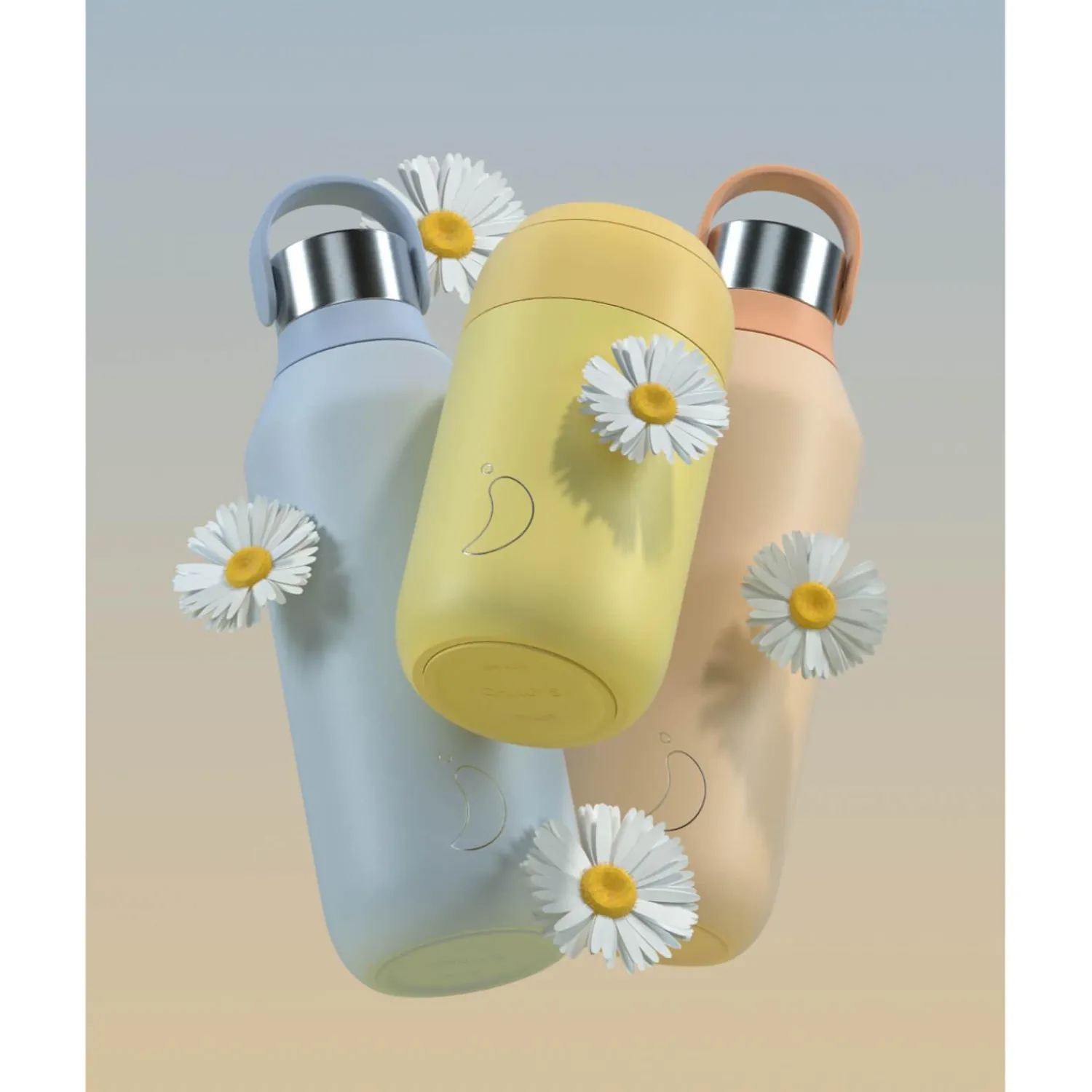 Chilly's Chilly's Series 2 1 Litre Reusable Water Bottle & 50cl Coffee Cup Set - Blush Pink