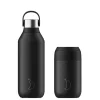 Chilly's Chilly's Series 2 500ml Hydration Reusable Water Bottle & 34cl Coffee Cup Set - Abyss Black