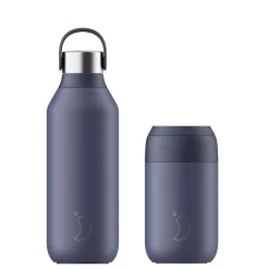 Chilly's Chilly's Series 2 500ml Hydration Reusable Water Bottle & 34cl Coffee Cup Set - Whale Blue