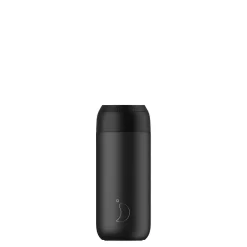 Chilly's Chilly's Series 2 Reusable Water Bottle, Coffee Cup & Cleaning Brush Set - Abyss Black