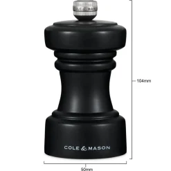 Cole u0026 Mason Cole & Mason Hoxton 10.4cm Beech Wood Salt Mill - Black