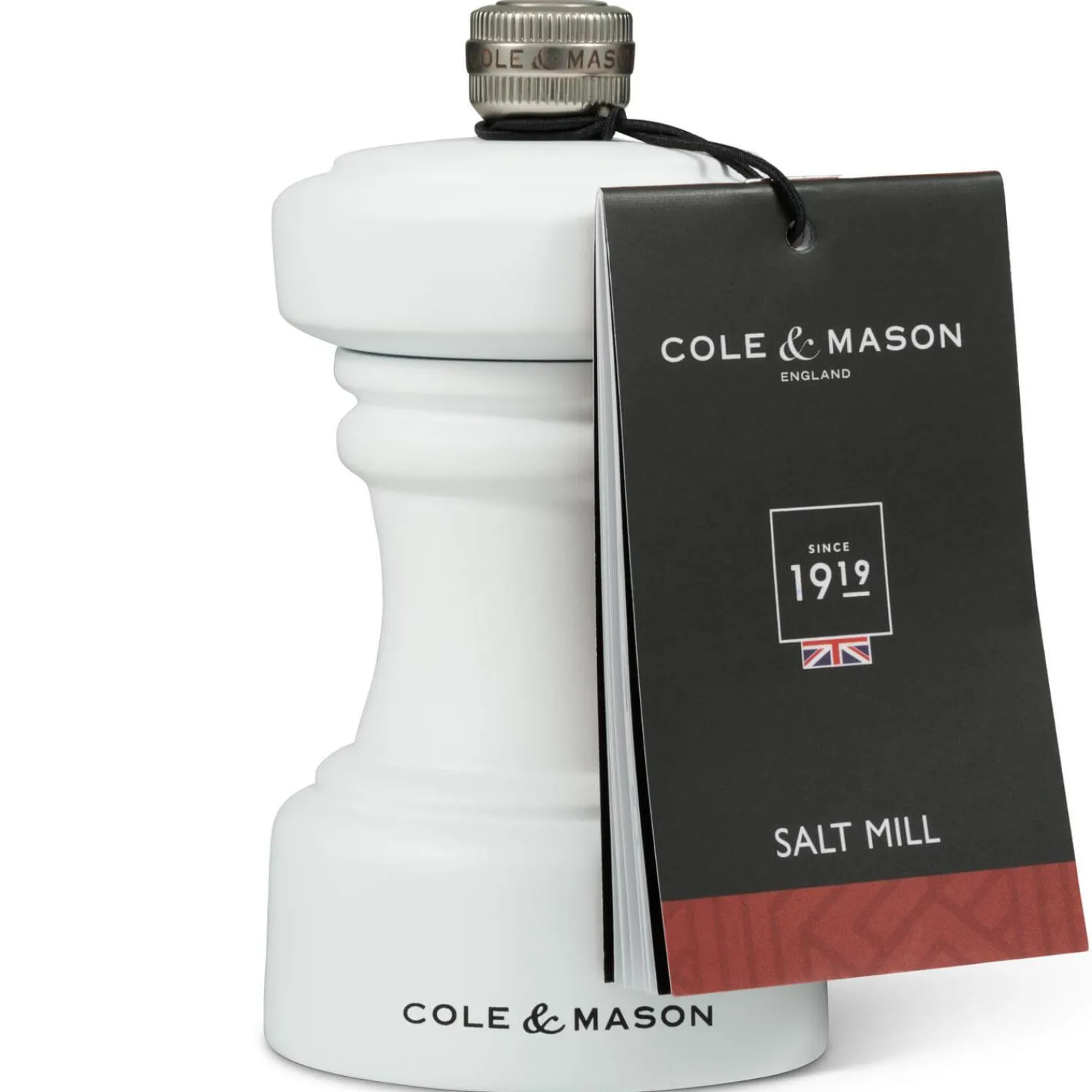 Cole u0026 Mason Cole & Mason Hoxton 10.4cm Beech Wood Salt Mill - White