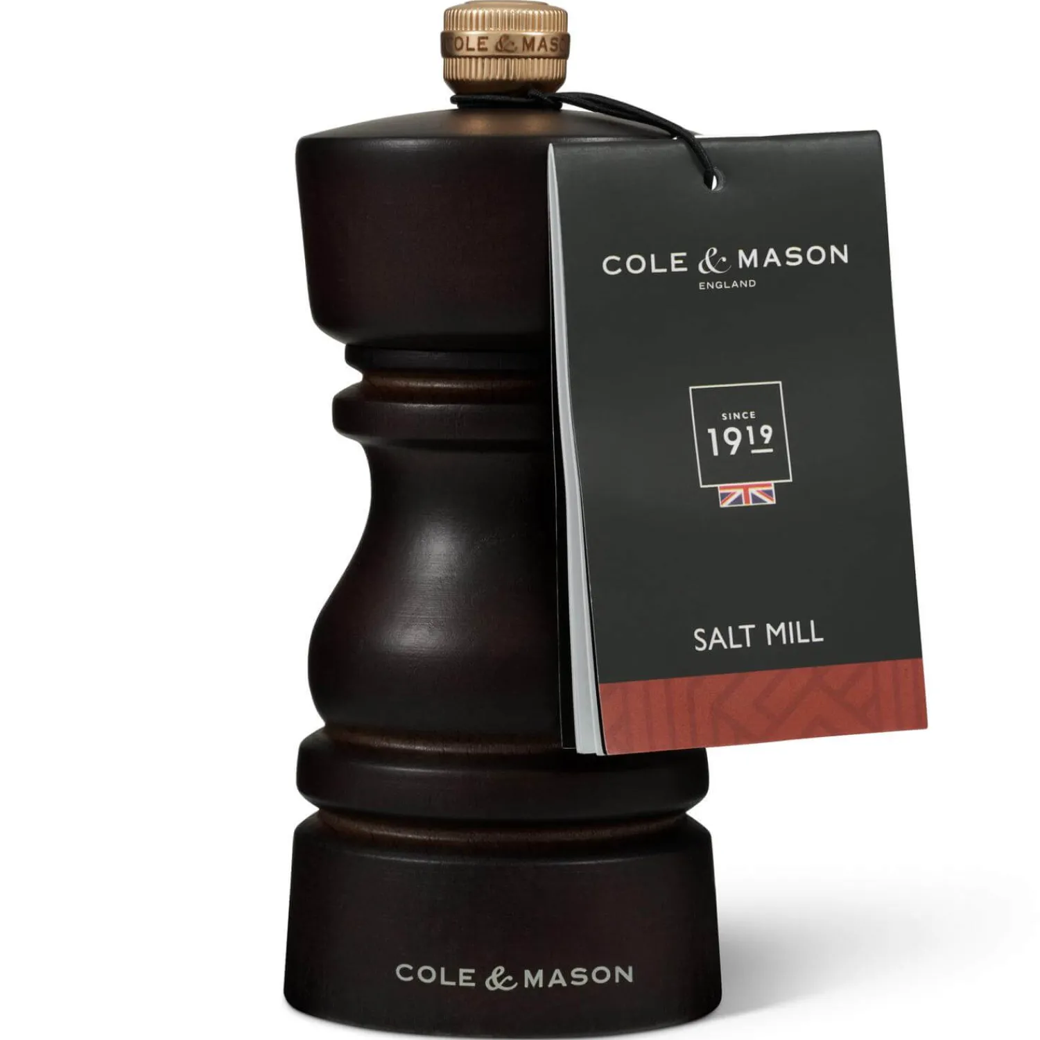 Cole u0026 Mason Cole & Mason London 13cm Beech Wood Salt Mill - Dark Chocolate