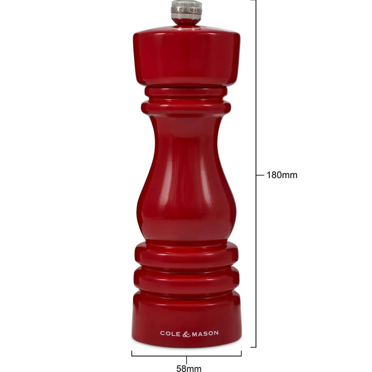 Cole u0026 Mason Cole & Mason London 18cm Beech Wood Salt Mill - Gloss Red