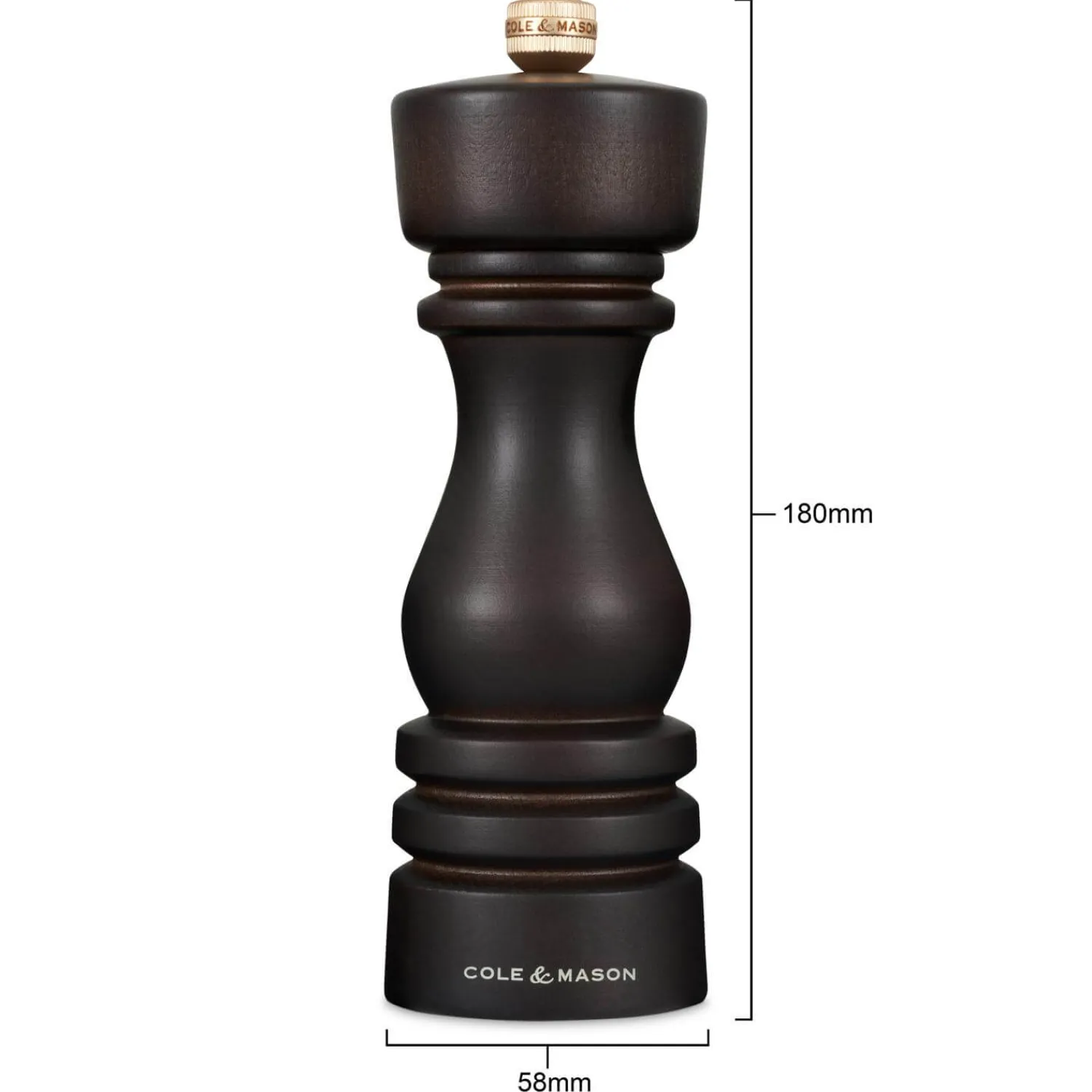 Cole u0026 Mason Cole & Mason London 18cm Beech Wood Salt Mill - Chocolate