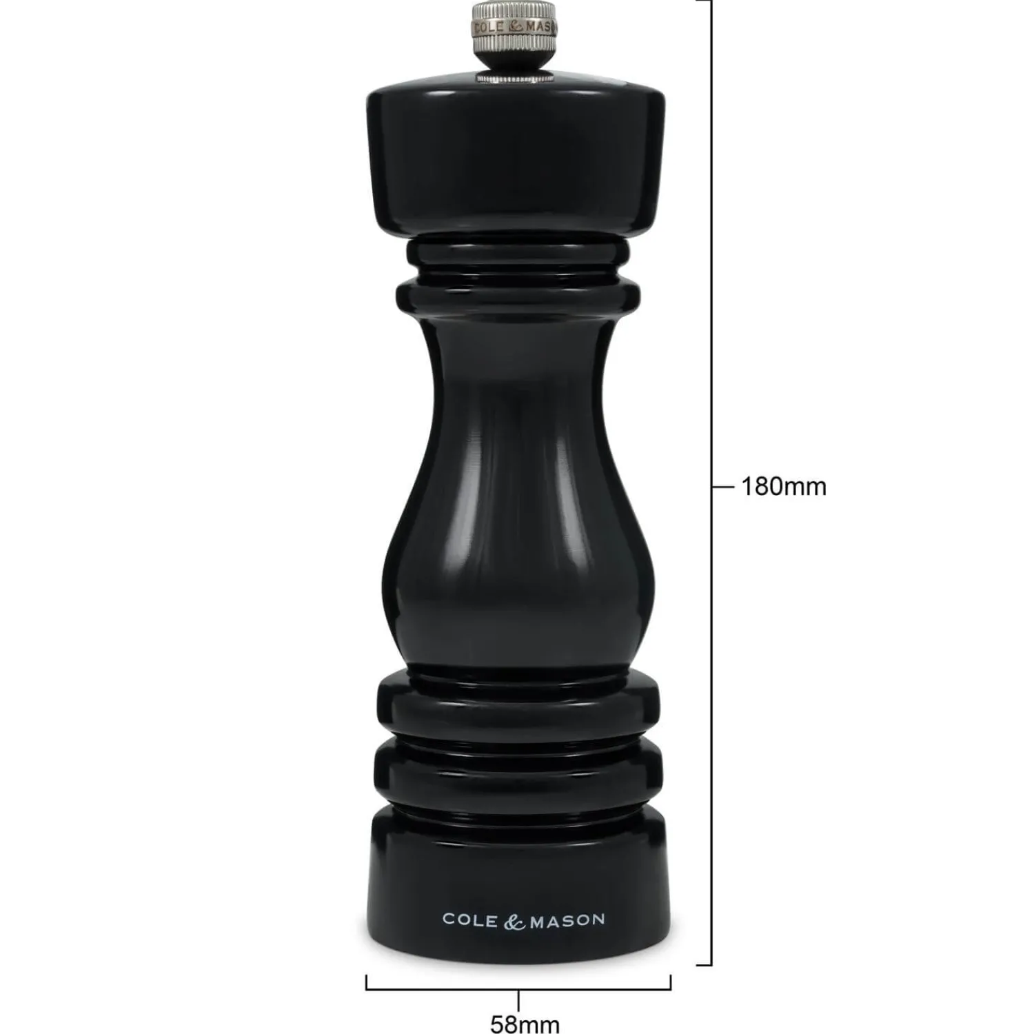 Cole u0026 Mason Cole & Mason London 18cm Beech Wood Salt Mill - Gloss Black
