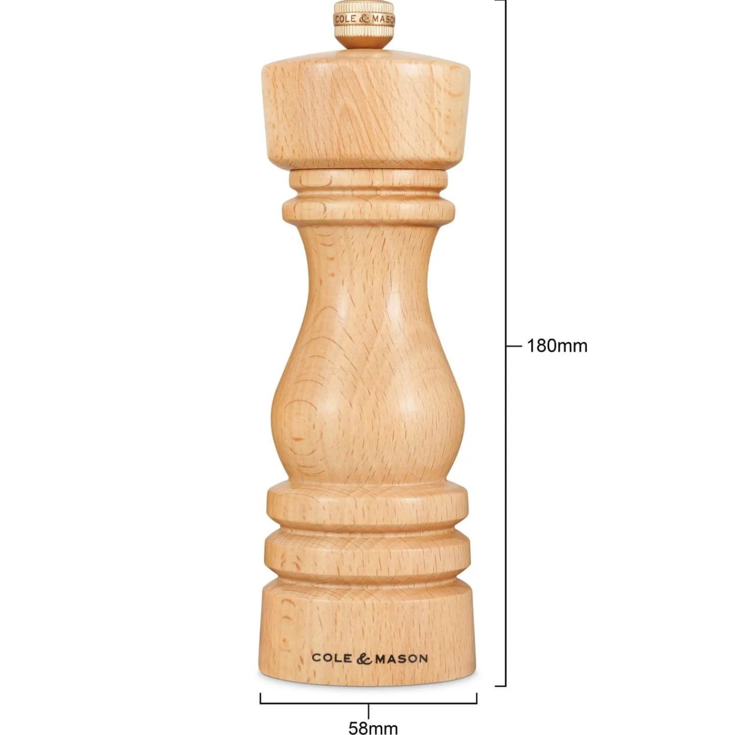Cole u0026 Mason Cole & Mason London 18cm Beech Wood Salt Mill - Natural Beech