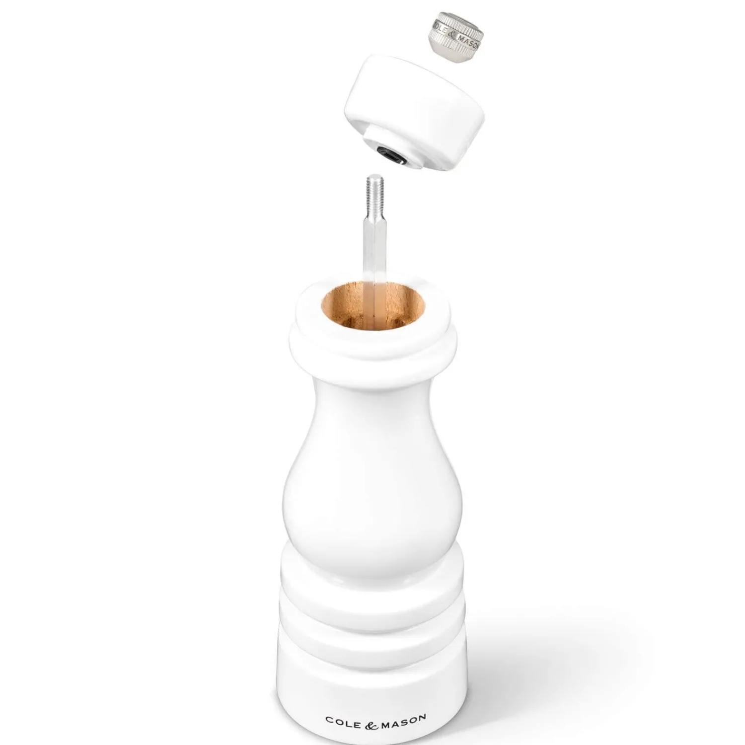 Cole u0026 Mason Cole & Mason London 18cm Beech Wood Salt Mill - Gloss White