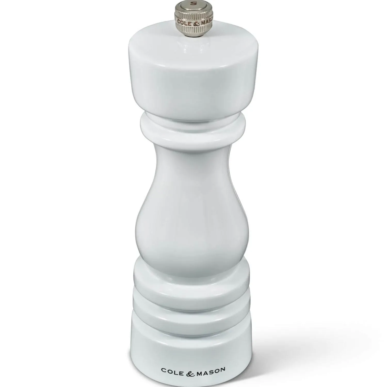 Cole u0026 Mason Cole & Mason London 18cm Beech Wood Salt Mill - Gloss White