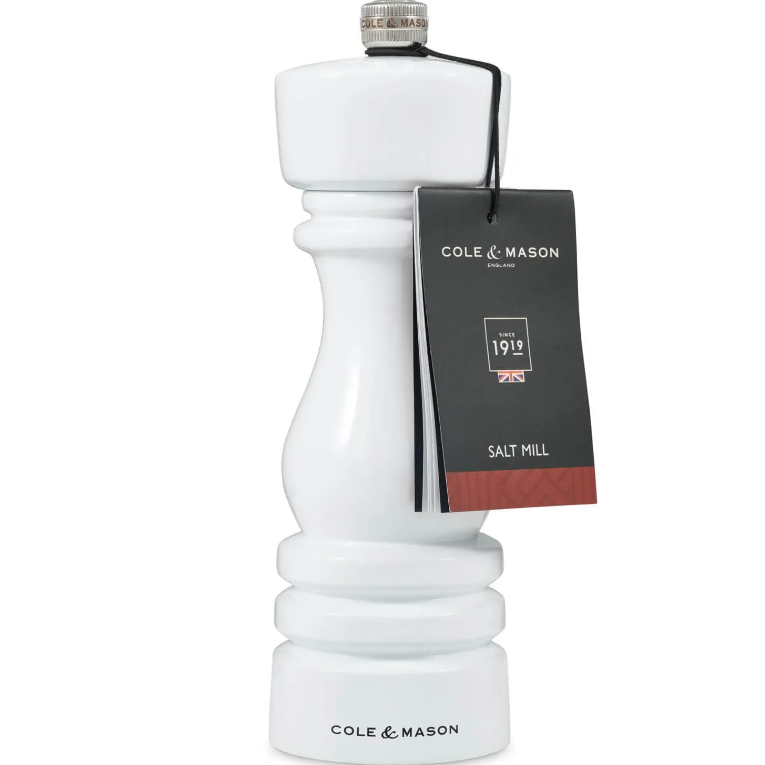 Cole u0026 Mason Cole & Mason London 18cm Beech Wood Salt Mill - Gloss White