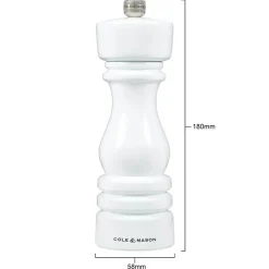 Cole u0026 Mason Cole & Mason London 18cm Beech Wood Salt Mill - Gloss White