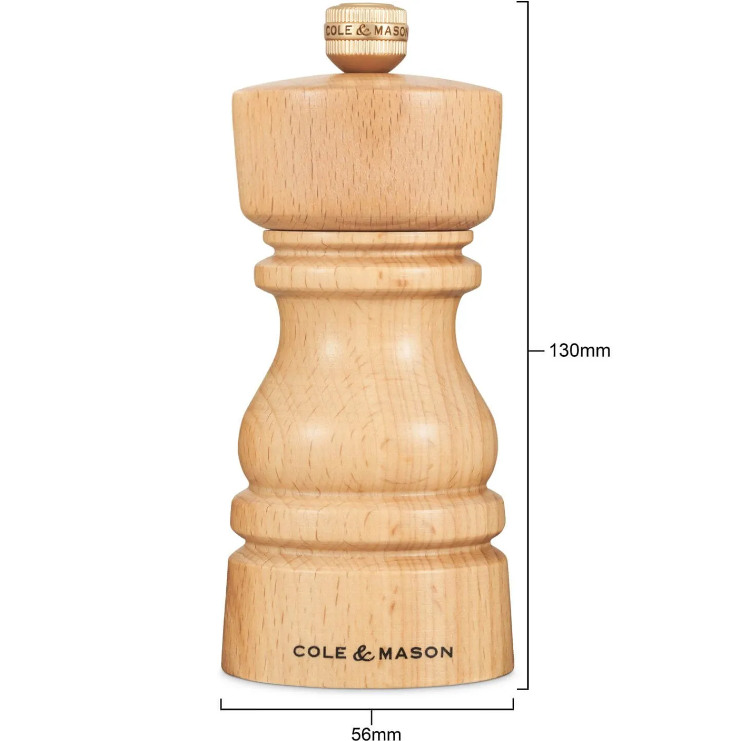 Cole u0026 Mason Cole & Mason London 13cm Beech Wood Pepper Mill - Natural Beech