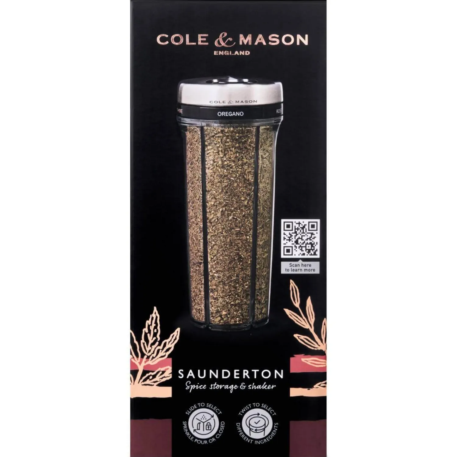 Cole u0026 Mason Cole & Mason Saunderton Herb 20cm Storage Shaker - Filled