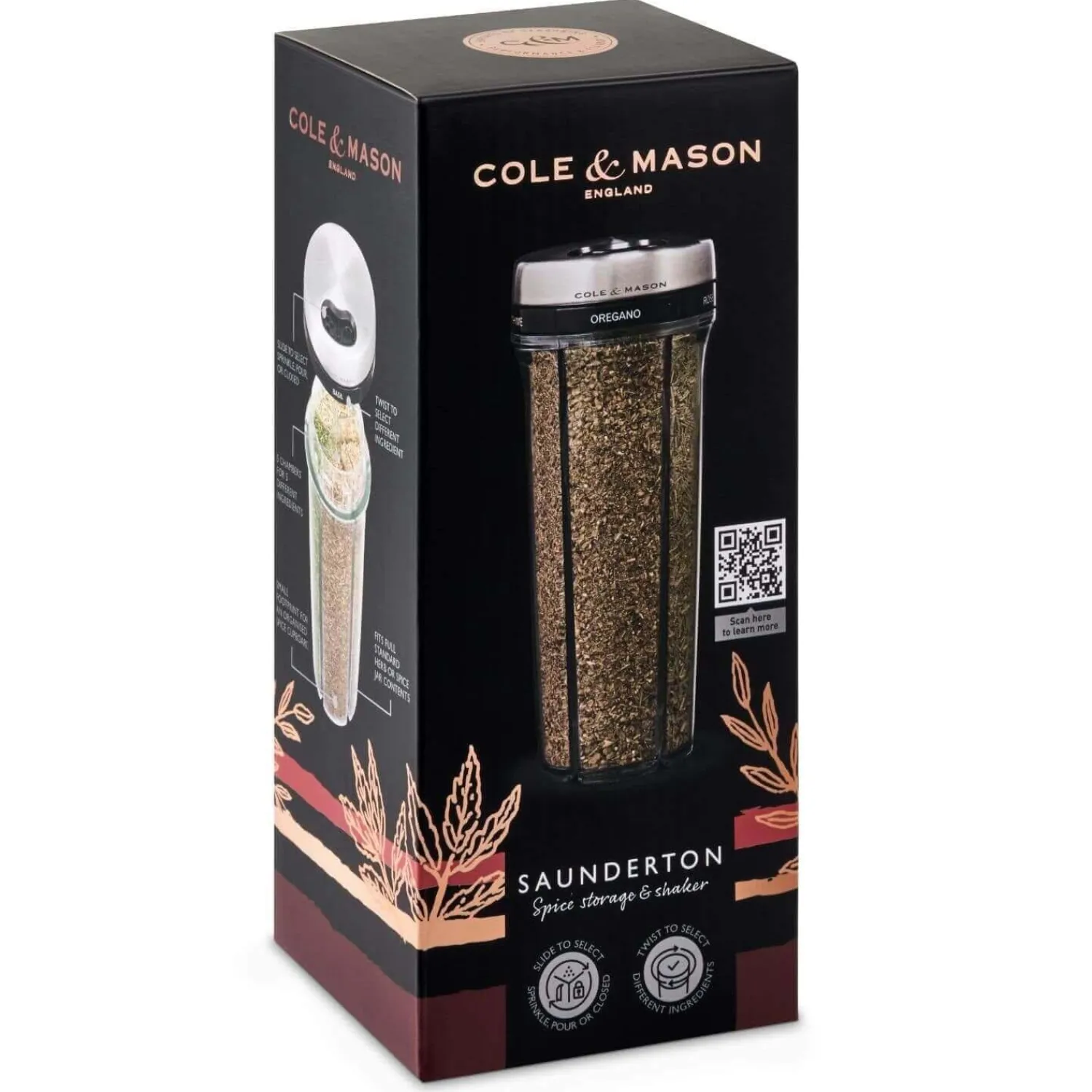 Cole u0026 Mason Cole & Mason Saunderton Herb 20cm Storage Shaker - Filled
