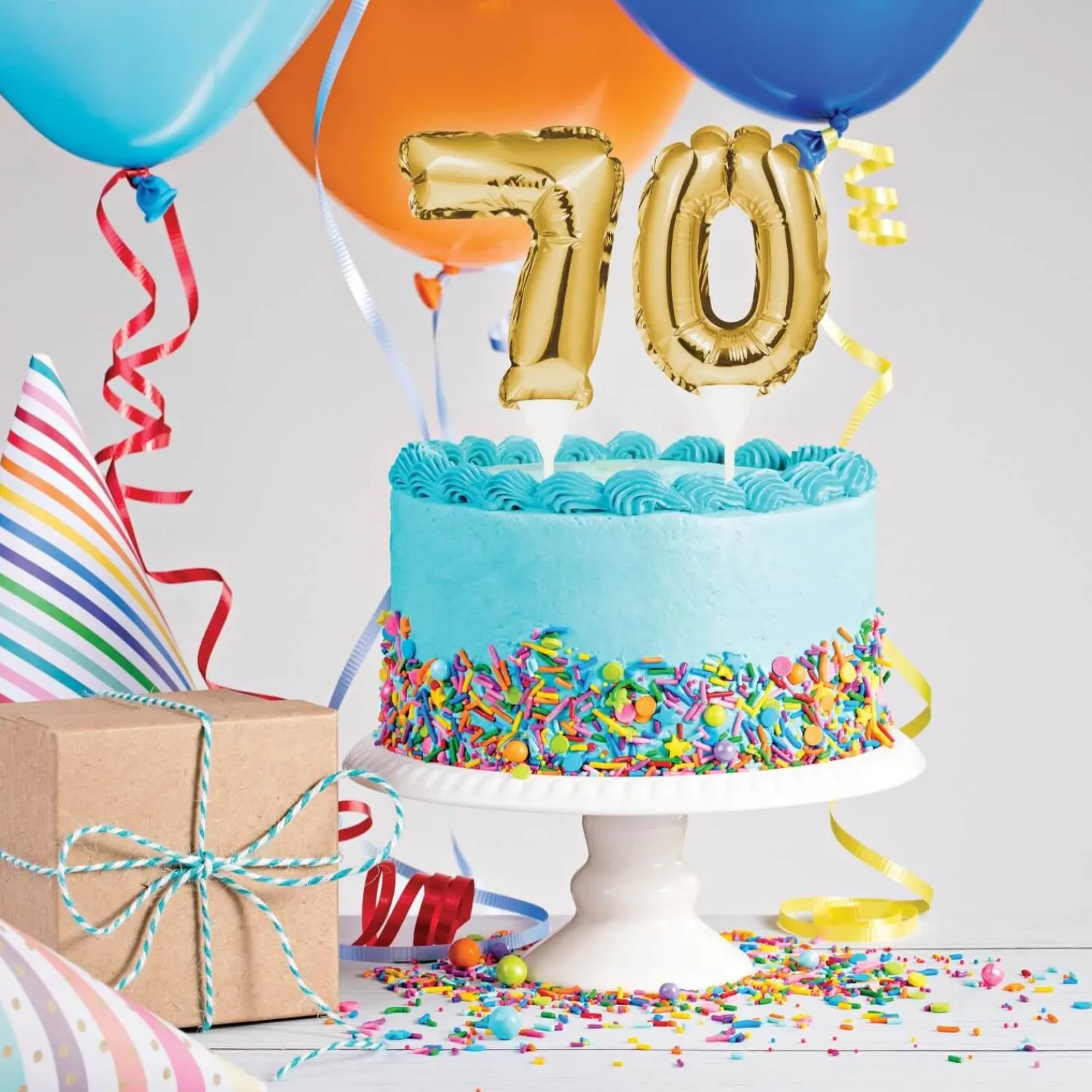 Creative Party No. 9 Self-Inflating Mini Balloon Cake Topper - Gold