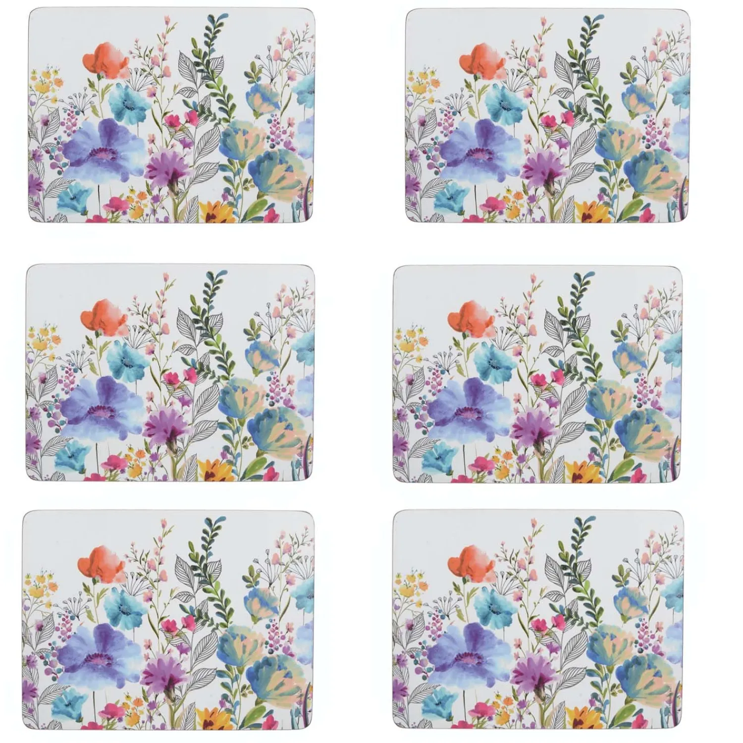 Creative Tops Set Of 6 Placemats - Meadow Floral