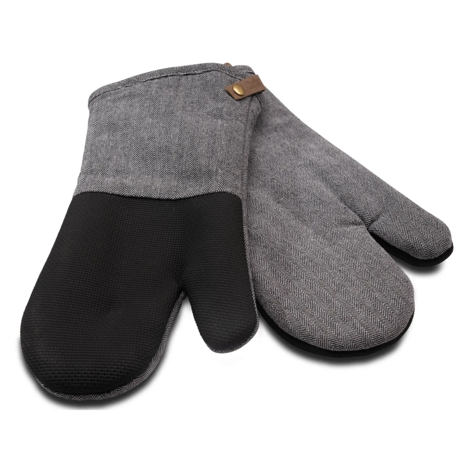 Cuisinart Neoprene Pack of 2 Oven Mitts - Herringbone Charcoal