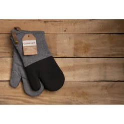 Cuisinart Neoprene Pack of 2 Oven Mitts - Herringbone Charcoal