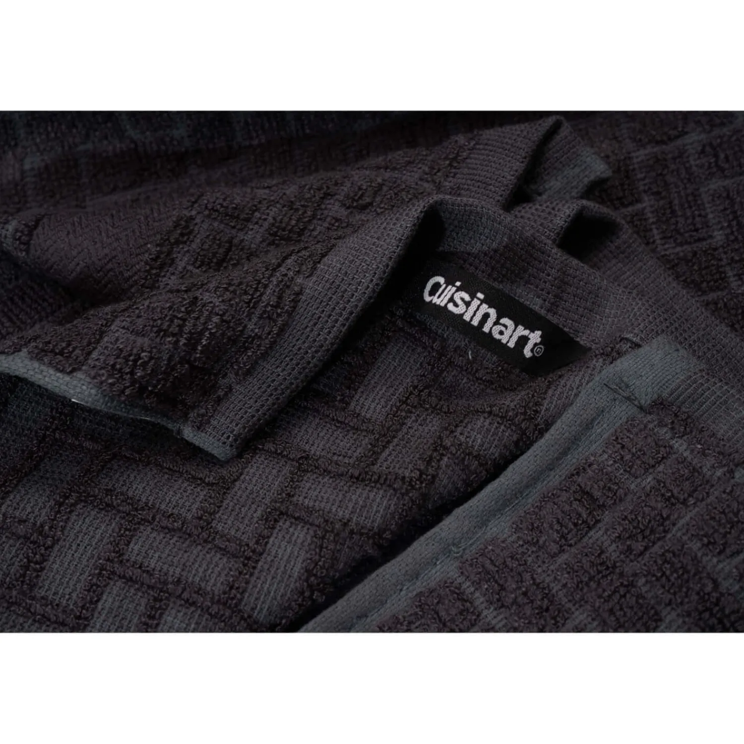 Cuisinart Pack of 2 Antimicrobial Professional Bamboo Sculpted Tea Towel - Charcoal