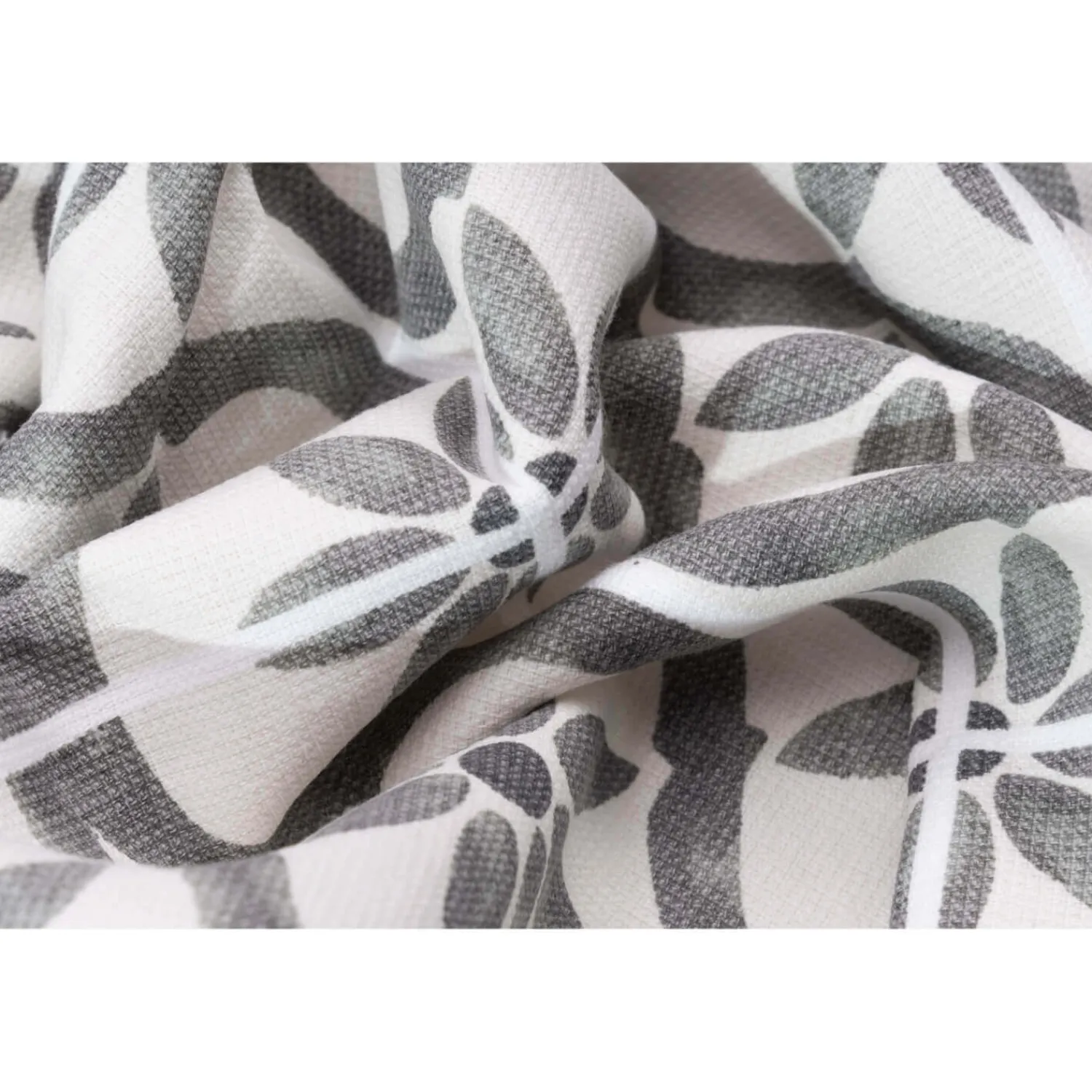 Cuisinart Pack of 2 Antimicrobial Professional Fouta Printed Tea Towel - Grey