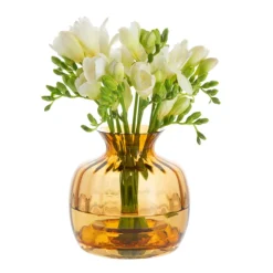 Dartington Handmade Cushion Small Vase - Amber