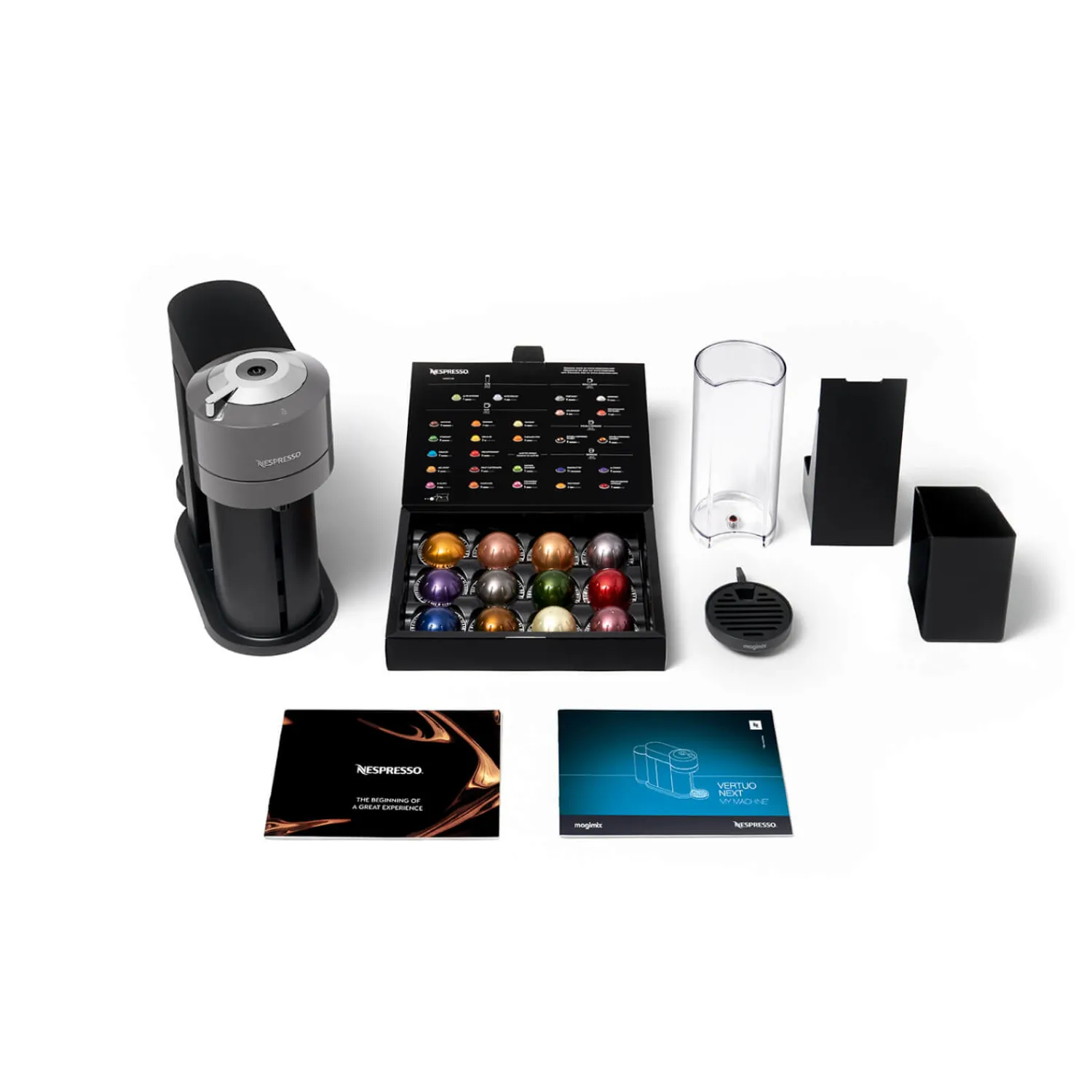 De'Longhi De'Longhi EN120.GYAE Nespresso Vertuo Next Coffee Machine + Aeroccino Milk Frother - Grey