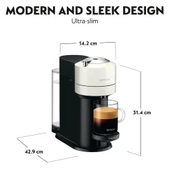 De'Longhi De'Longhi EN120.WAE Nespresso Vertuo Next Coffee Machine + Aeroccino Milk Frother - White