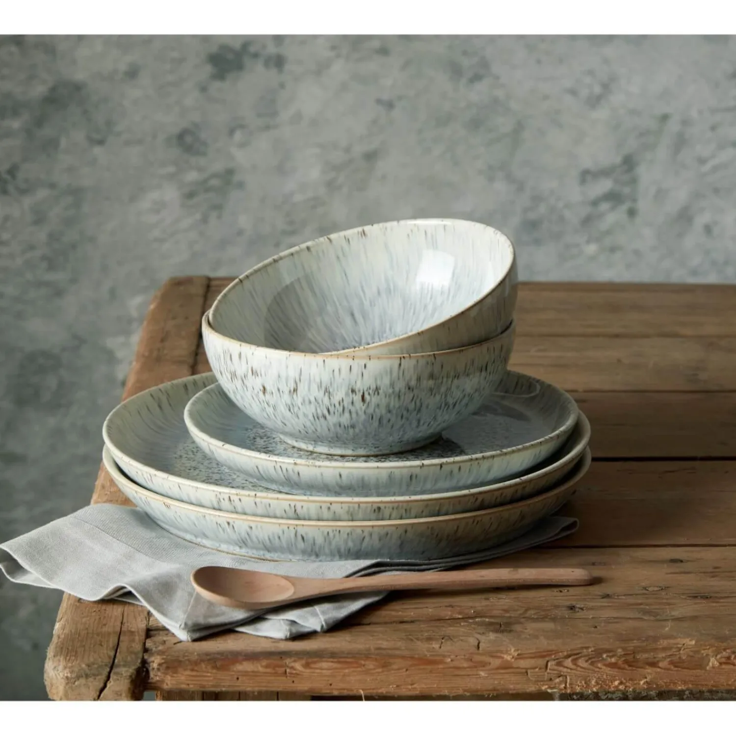 Denby Halo Speckle Coupe Dinner Set - 12 Piece