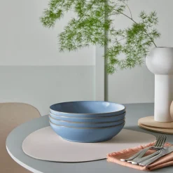 Denby Stoneware 4-Piece Pasta Bowls - Sky Blue