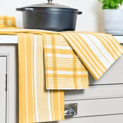 Dexam Love Colour Set of 3 Extra Large Tea Towels - Ochre