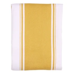 Dexam Love Colour Striped Cotton Tea Towel - Ochre