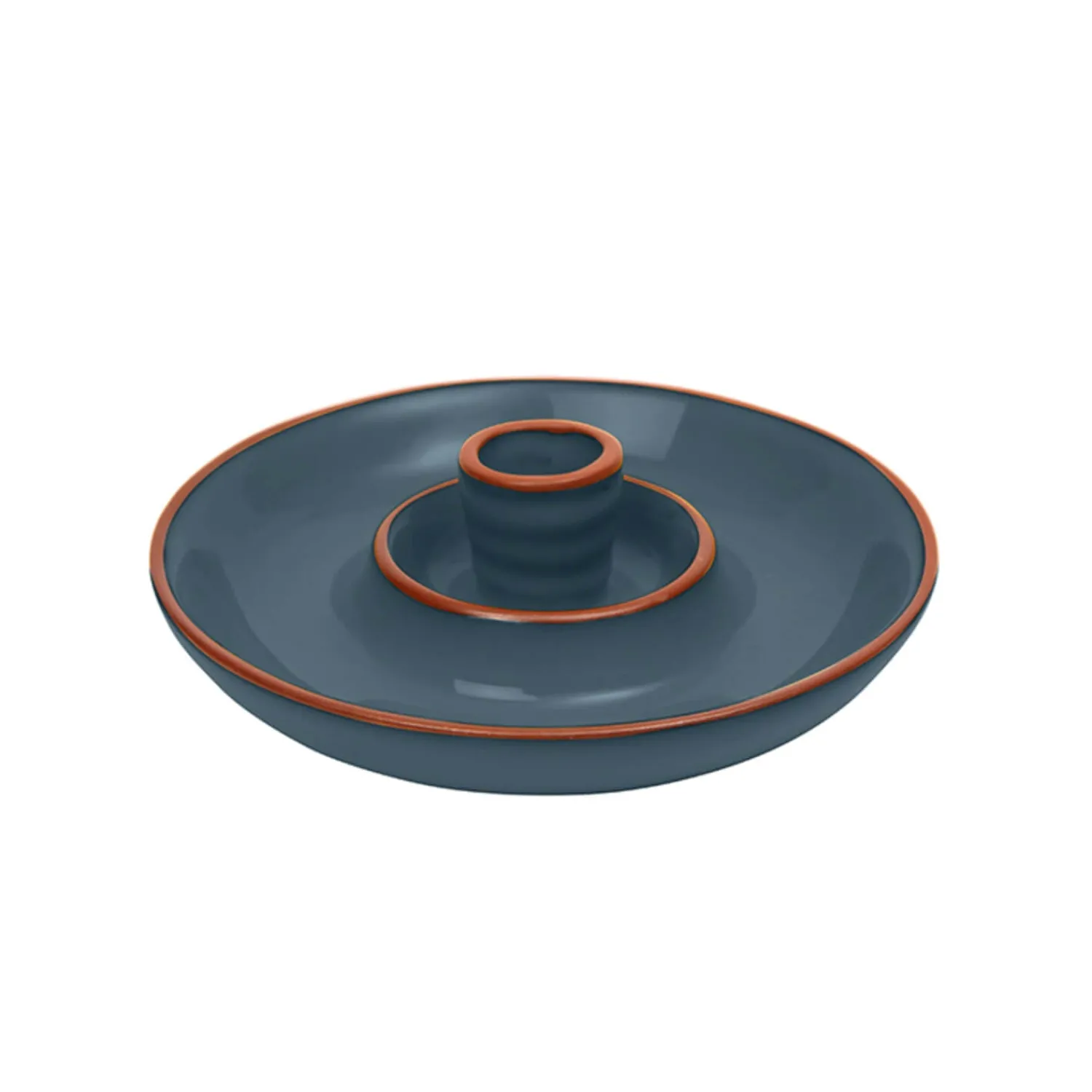 Sintra Dexam Glazed Terracotta Olive Dish - Ink Blue