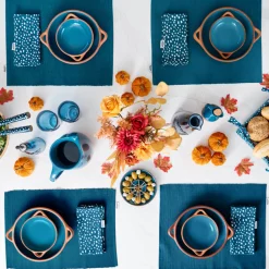Sintra Dexam Glazed Terracotta Olive Dish - Ink Blue