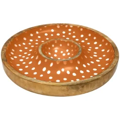 Sintra Dexam Mango Wood Spotted Chip & Dip Bowl - Ochre