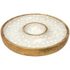 Sintra Dexam Mango Wood Spotted Chip & Dip Bowl - Stone